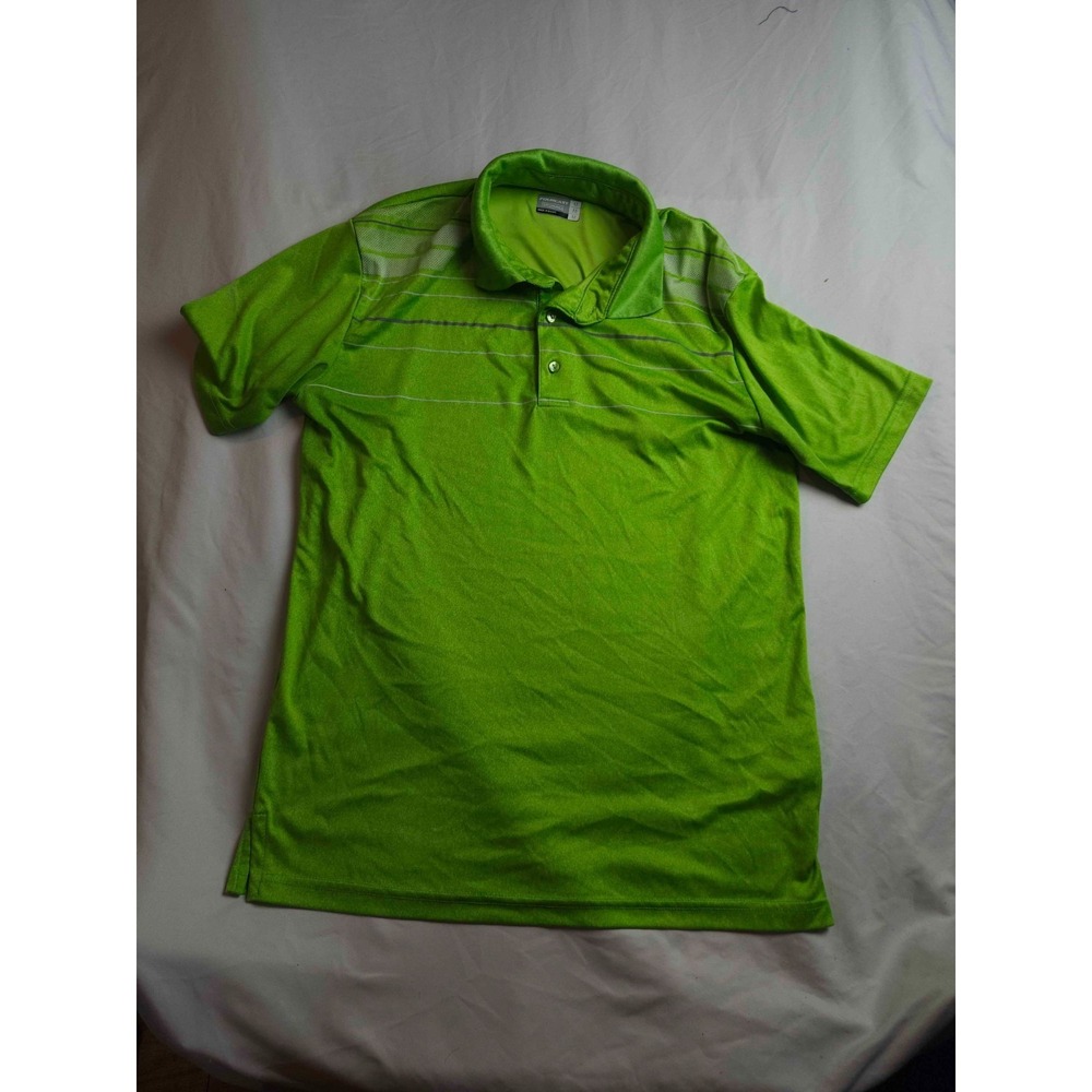 Fourcast Performance Polo Shirt Mens Medium Green Jersey Athleisure Outdoor Golf